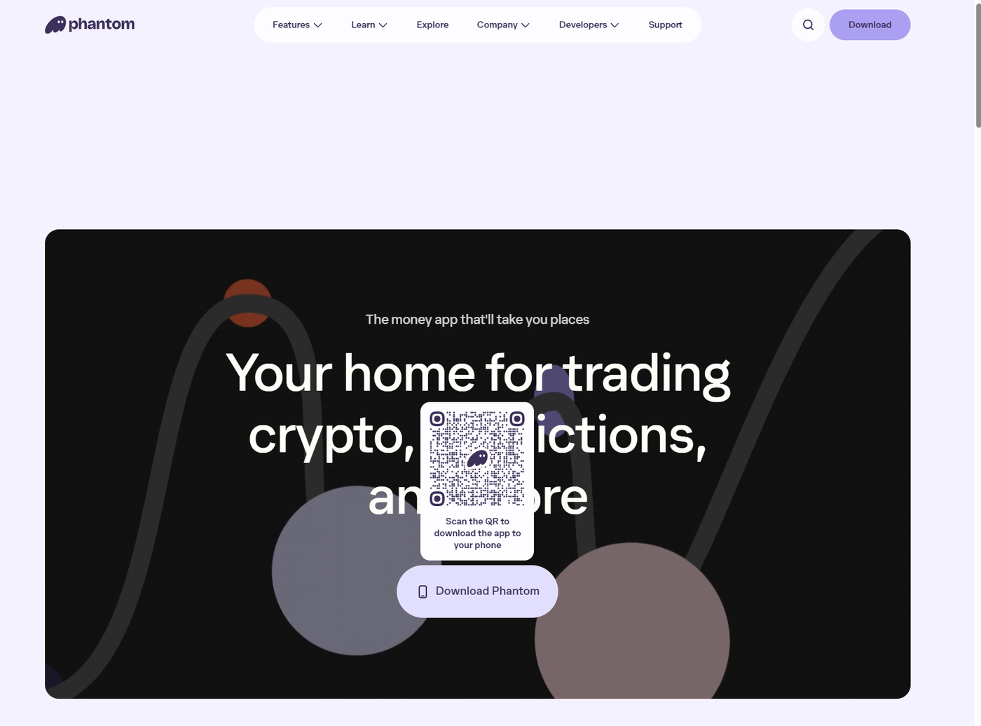 Phantom wallet download page at phantom.com